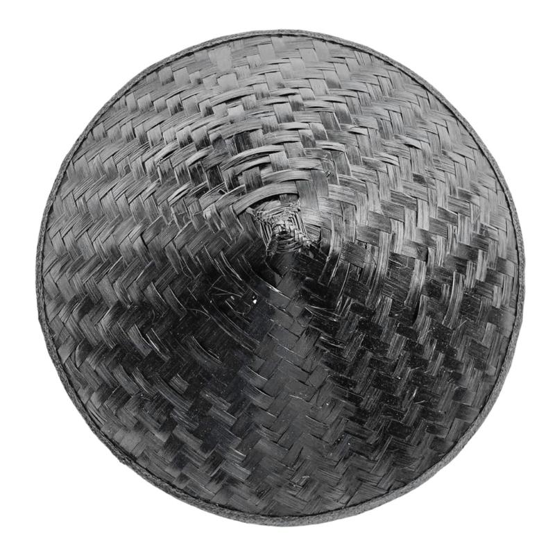 Tartós bambusz szalmakalap kiváló szellőzéssel, tökéletes hosszú napsütéses órákra vagy paraszt stílusú ruhákhoz 36 diameter fekete