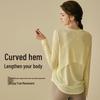 Damen locker sitzendes schnelltrocknendes Langarm Yoga- & Sportoberteil