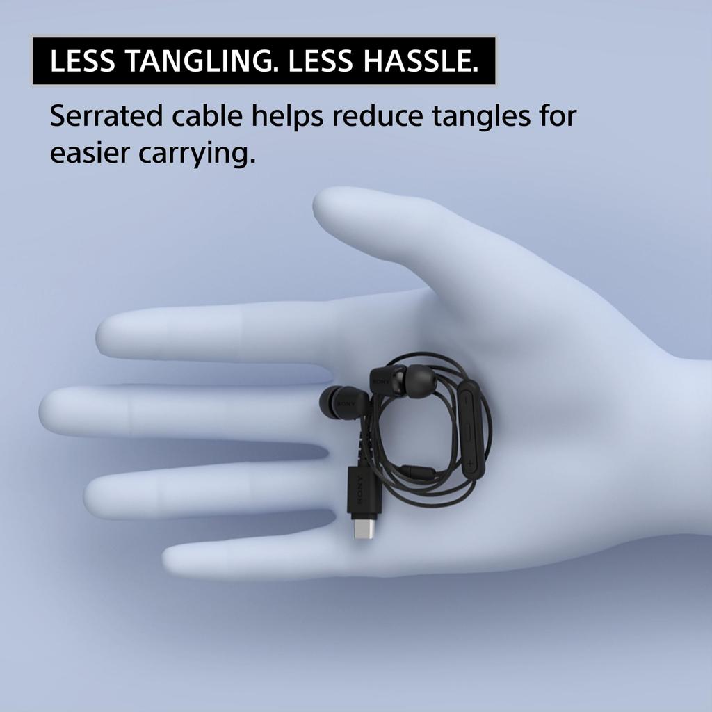 Sony Plug Wired Headphones for Phones with Multifunction Volume and Microphone Compatible with USB Audio Class White IER-EX15C USB-C In-Ear