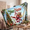 Christmas Custom Name Printed Flannel Blanket Warm Comfort Bed Throw Home Decor Holiday Gift