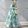 Round Neck Printed Bohemian Long Dress for Summer