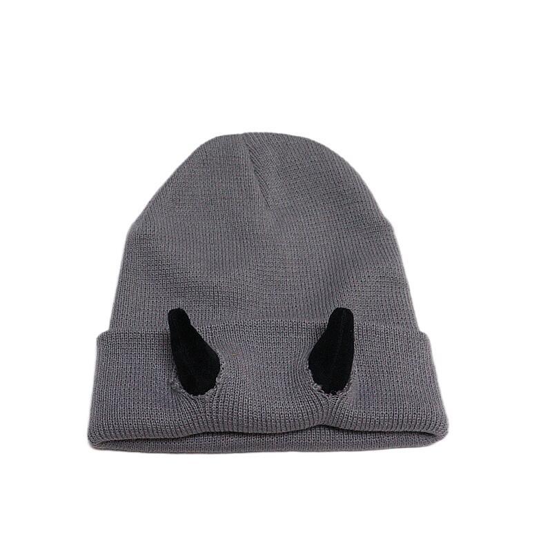 Beanie Hat for Teens Adult Evil Horns Soft Beanie Cap Costume Hat Autumn Winter Warm Hat Funny Party Headwear
