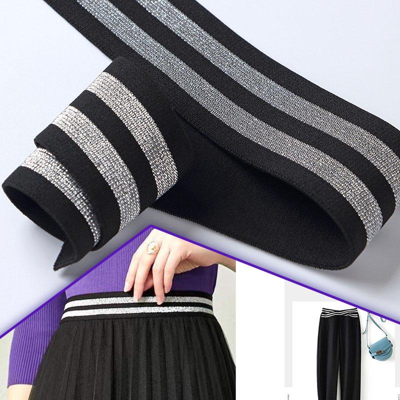 Bande elastiche a righe da 1/3/5 metri Spesse Alta Elasticità Maglia Elastica per Fai da Te Cintura Gonna Accessori da Cucito 40mm