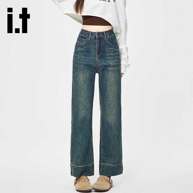 

izzue i.t Women s Vintage High-Waist Straight-Leg Jeans 2XL