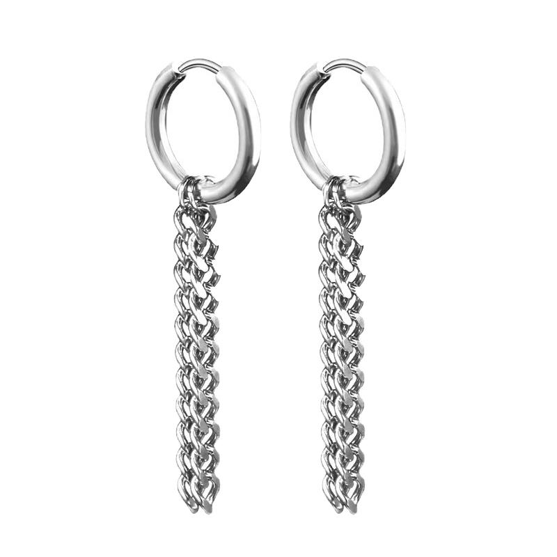 1 Paar Modische Punk Gothic Edelstahl Hängeohrringe Stecker für Damen Herren Gothic Street Pop Hip Hop Rock Ohrschmuck Geschenk