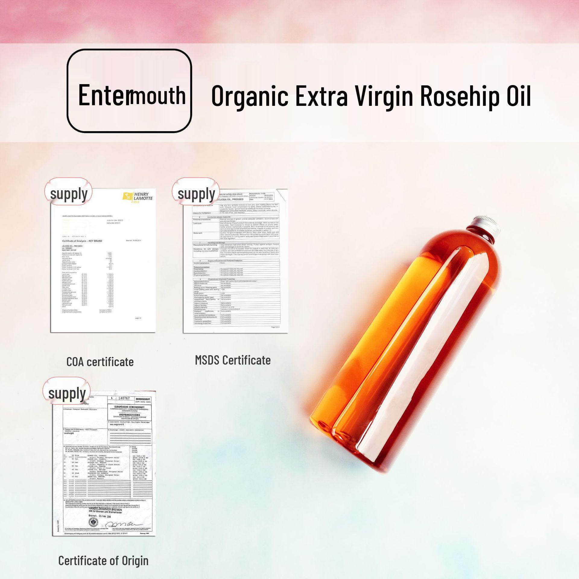 Organic Extra Virgin Rosehip Seed Oil - Golden Red Essential Skincare Base Oil Standard Size