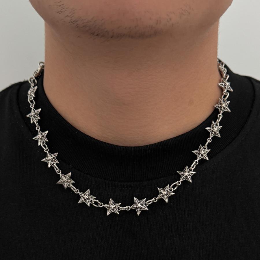 Ingemark Punk Geometric Pentagram Pendant Choker Necklace for Men Hip Hop Sliver Color Necklace Men Fashion Street Jewelry Gift
