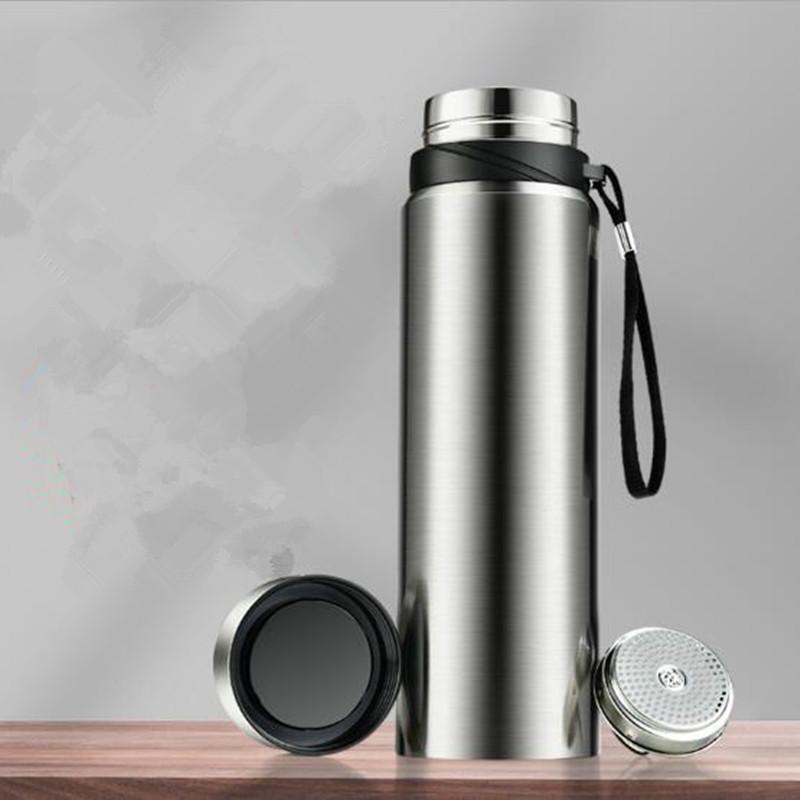 1L Çay İçin Termos Vakumlu Şişeler Sıcaklık Göstergeli Akıllı Paslanmaz Çelik Termal Su Şişesi Sıcak Soğuk Tutabilen Yalıtımlı Şişe