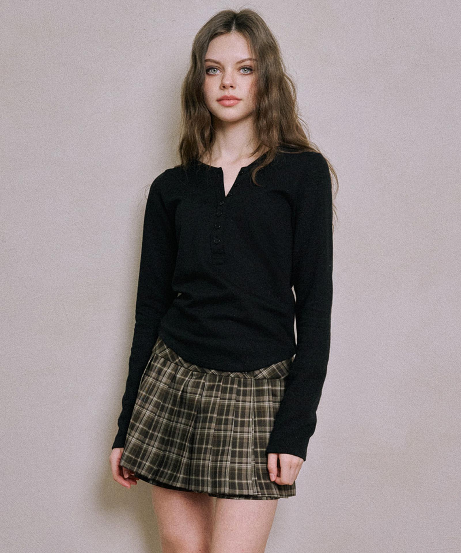 Dear Me Twinkle Open Henry Top [Black] S