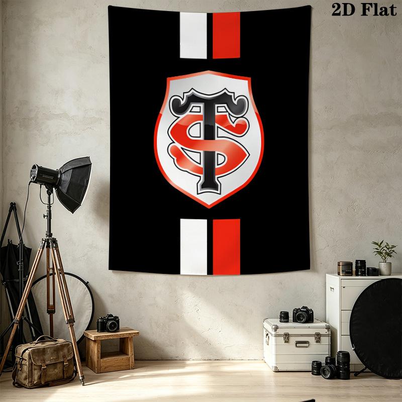 Stade Toulousain Wall Tapestry Aesthetic Wall Hanging Printed Fabric Blanket Decorative Tapestries For Bedroom Living Room Home Decor