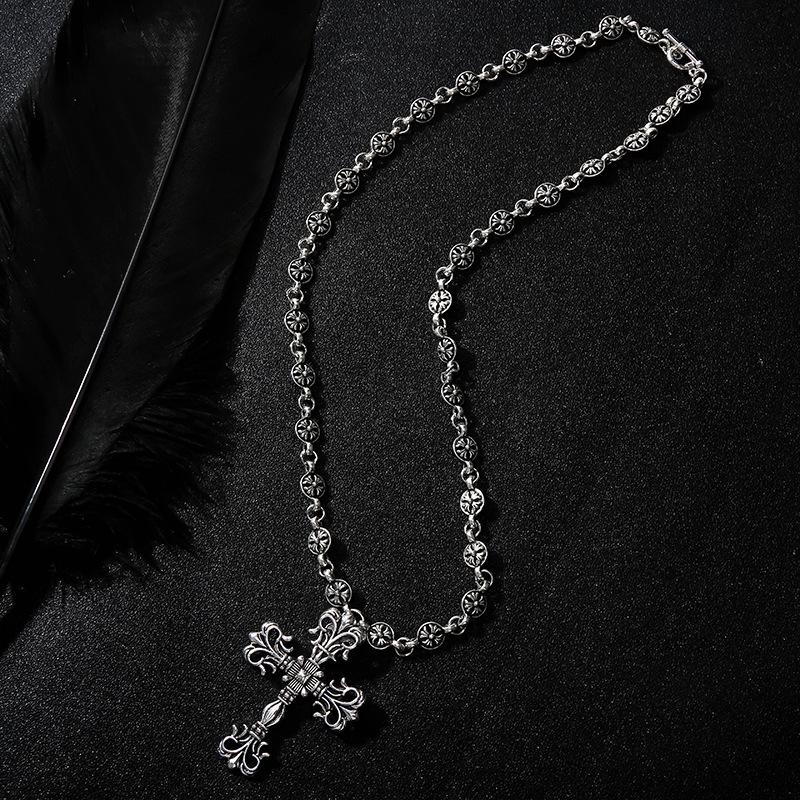 Fashionable Nightclub Trendy Cross Necklace Retro Fashion Trendy Accessories Necklace Exquisite Texture Necklace