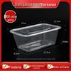 HANDUNYOU Thickened Rectangular Disposable Takeaway Boxes (300 Sets with Lids)