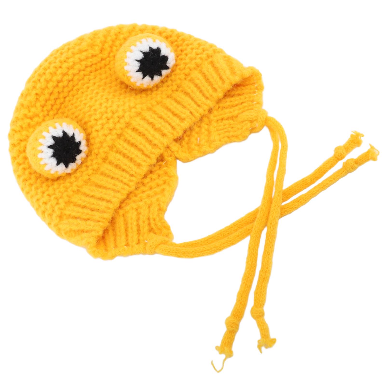 

Вязаная шапка для собаки, забавный милый дизайн, удобная, теплая вязаная шапка для питомцев на зиму, для маленьких собак, кошек, на холодную погоду, зима жёлтый