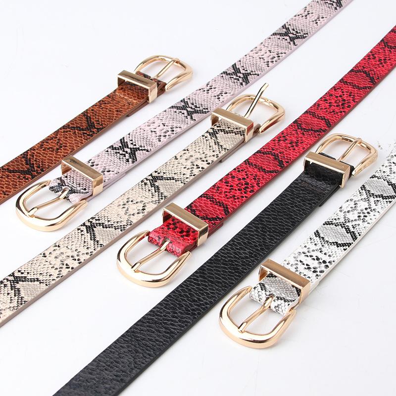 New Trendy Women's Belt, Snake-patterned Belt, Fashionable and Simple Jeans Belt, Ins Style Women's Belt