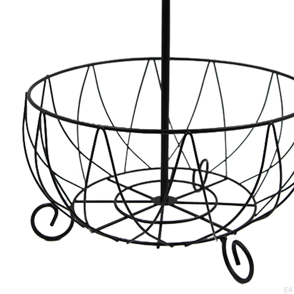 Countertop Fruit Basket Bowl with Banana Hanger, Metal Wire Snacks Vegetable for