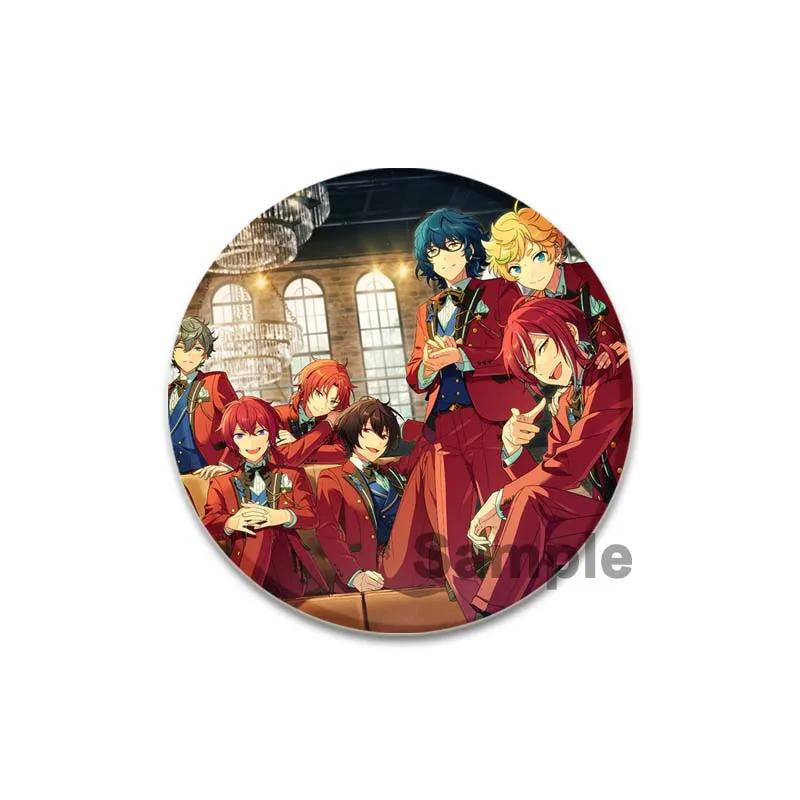 32/44/58mm Ensemble Stars Idol Round Brooch Cartoon Cosplay Badge Icons Lapel Pins for Backpack Gifts Tsukasa Suou