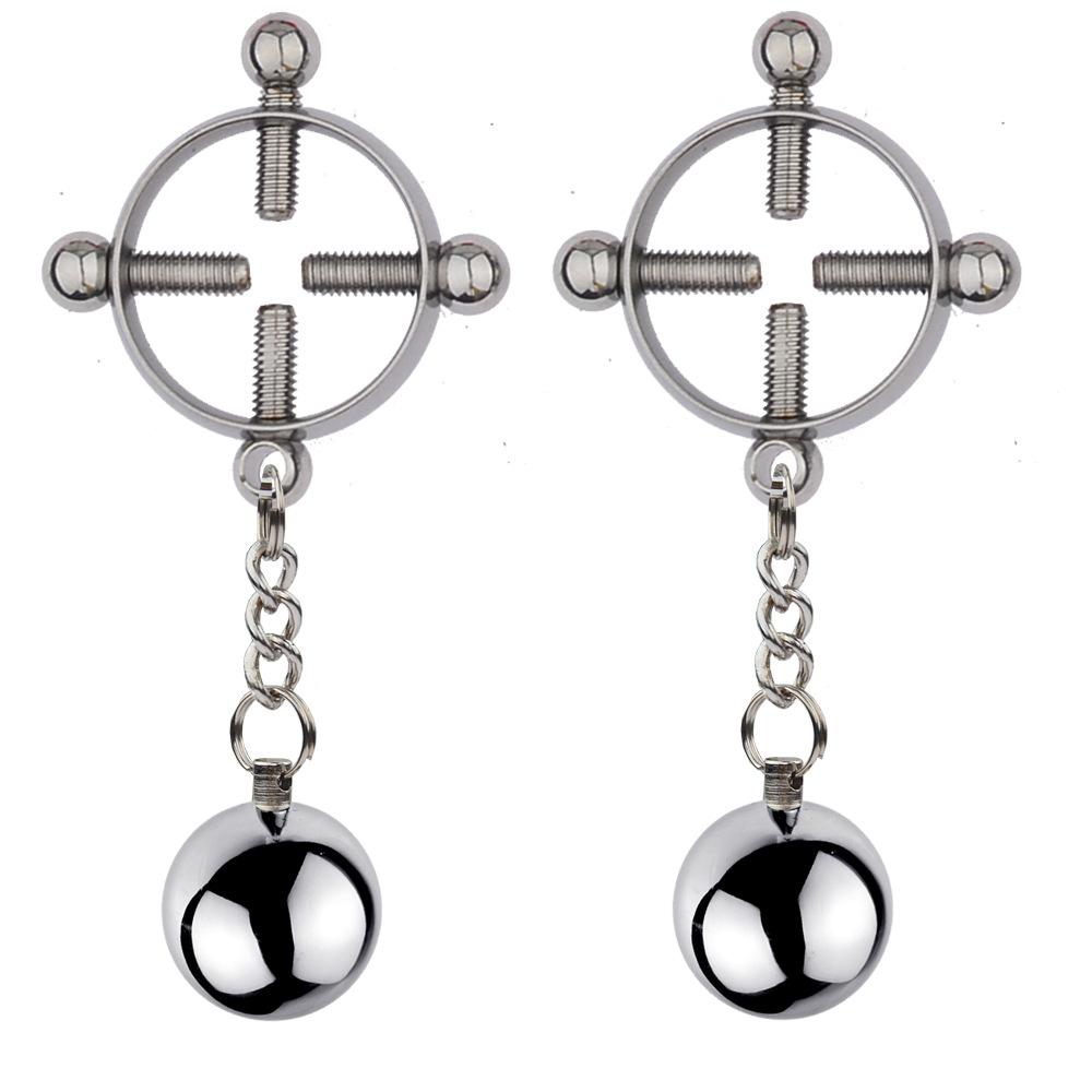 2PCS Metal Adjustable Nipple Clips Labia Clamps Breast Clamps Sexy Toys Boobs Adult Flirt Toys for Couples Valentine's Day Gifts