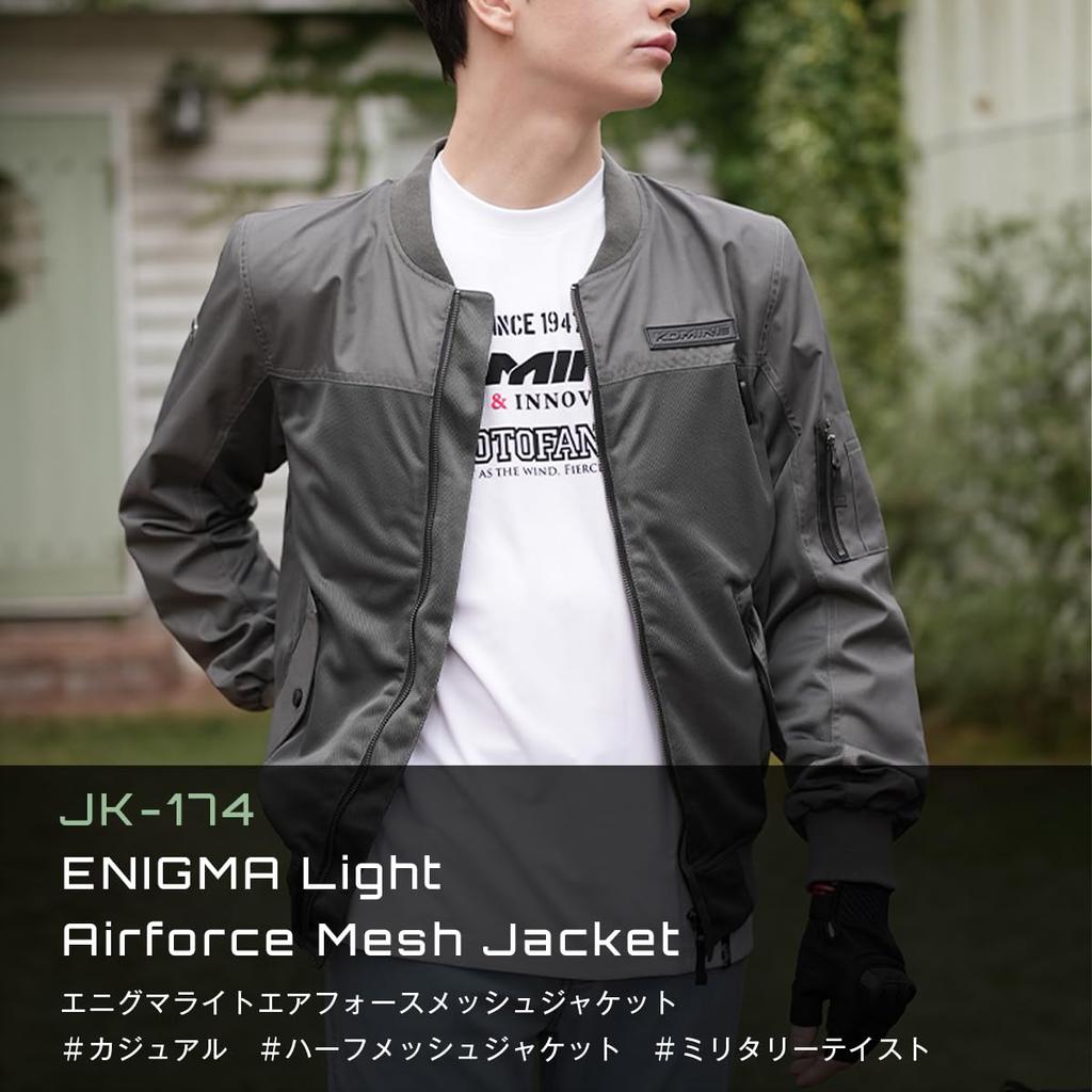 2025 Model Enigma Light Air Force Mesh Jacket for Motorcycles CE Standard Protector Mesh Olive 2XL [KOMINE] JK-174 Spring/Summer