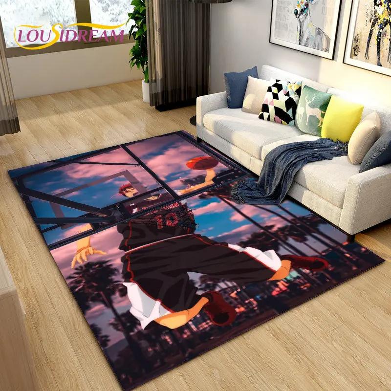 Kuroko's Basketball Anime Cartoon Area Rug,Carpet Rug for Living Room Bedroom Sofa Doormat Decoration, Kids Non-slip Floor Mat
