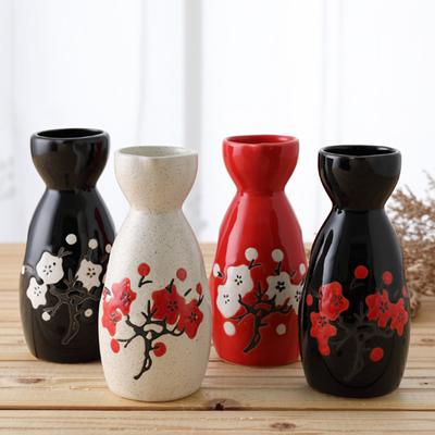 Japonská keramická retro láhev na saké Maneki Neko 150 ml Tokkuri Kočka pro štěstí Gejša Sakura Likér Dávkovač na saké Sklenice Láhev na víno