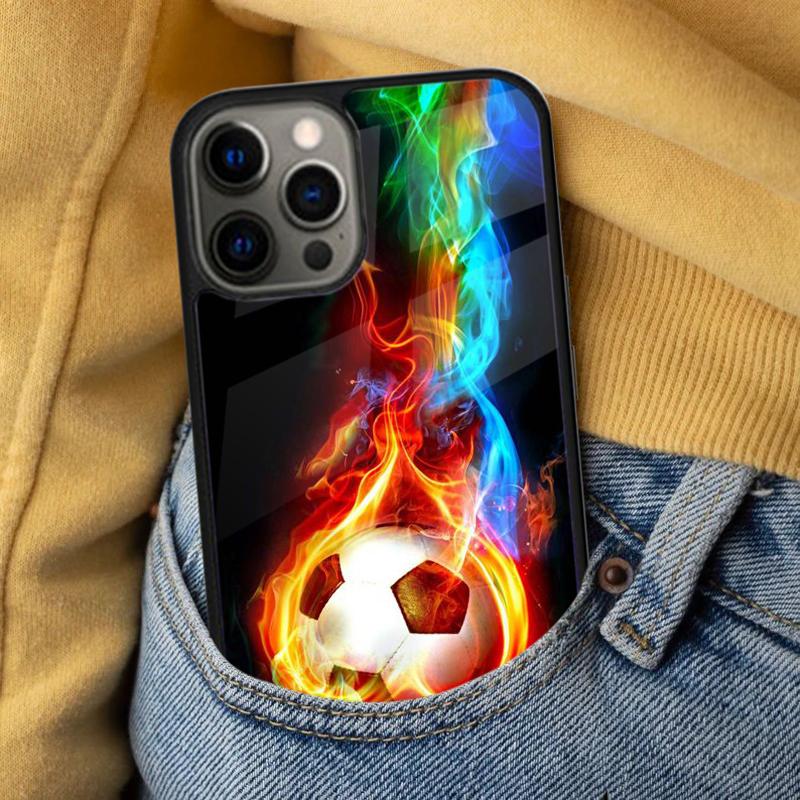 Football Soccer Soft Phone Case for iPhone 17 Air 16e Pro max 15 Pro 13 14 Plus 11 12 MagSafe Magnetic Coque