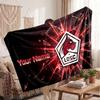 LOSC Lille FC Personalized Fleece Blanket With Football Logo, Custom Name Text Soft Warm Home Throw Blanket