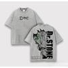Dr.STONE Senku Ishigami Grafik T-Shirt Herren Kurzarm Kleidung Lässig Baumwoll-T-Shirt Vintage Gewaschenes T-Shirt Lässige Streetwear