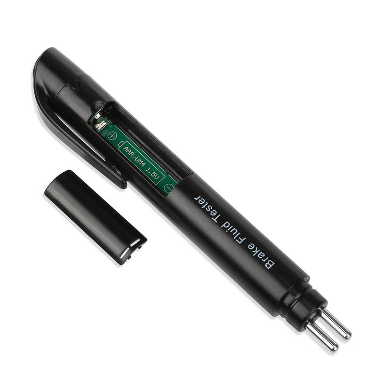 Leorx Brake Fluid Tester Pen Black Plastic Metal Car Maintenance Tool for Fluid 4 Indicator