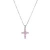 Stainless Steel Chain New Colorful Zircon Cross Pendant Necklaces for Women Men Gold Silver Color Fashion Cool Jewelry Gifts
