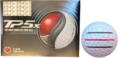 [Hapira-ki_Golf Line] TaylorMade TP5 TP5X TP5 Series 2024 Model with Three Lines (TP5X_White_1 Dozen)