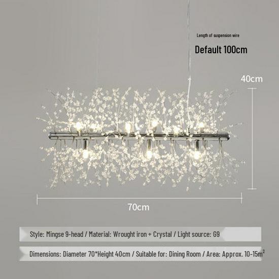 Dandelion Crystal Firework Chandelier: Modern Minimalist Light for Restaurants, Bedrooms, Bars, and Retail Displays