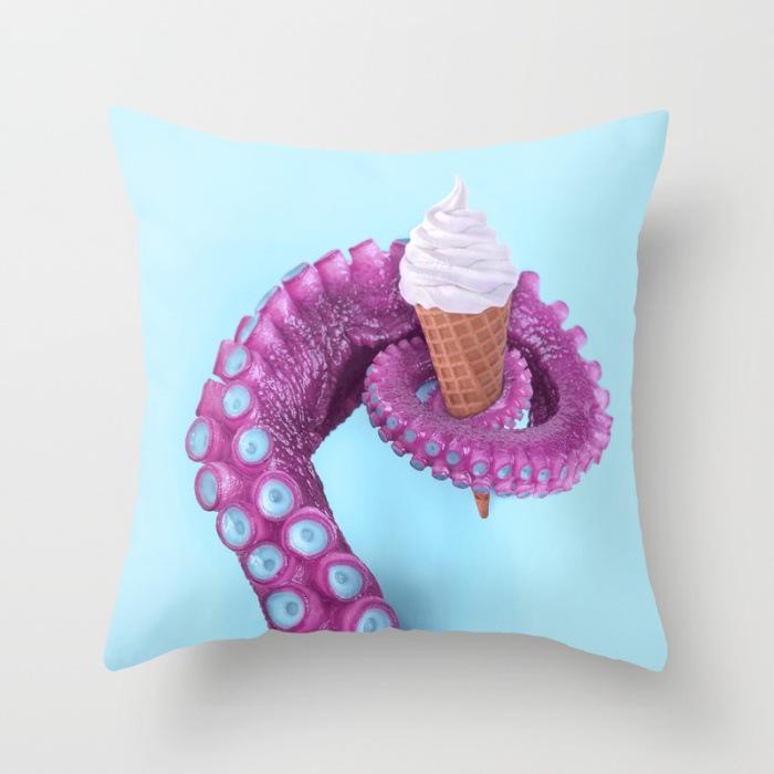 Pillow Print Cartoon Flamingo Grass Mud Horse Cushion Peach Leather Velvet Polyester Pillow Cover