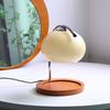 Candle Warmer Lamp Wooden Rack Iron Stand Glass Lampshade Decorative Retro Candle Melting Lamp with Timer