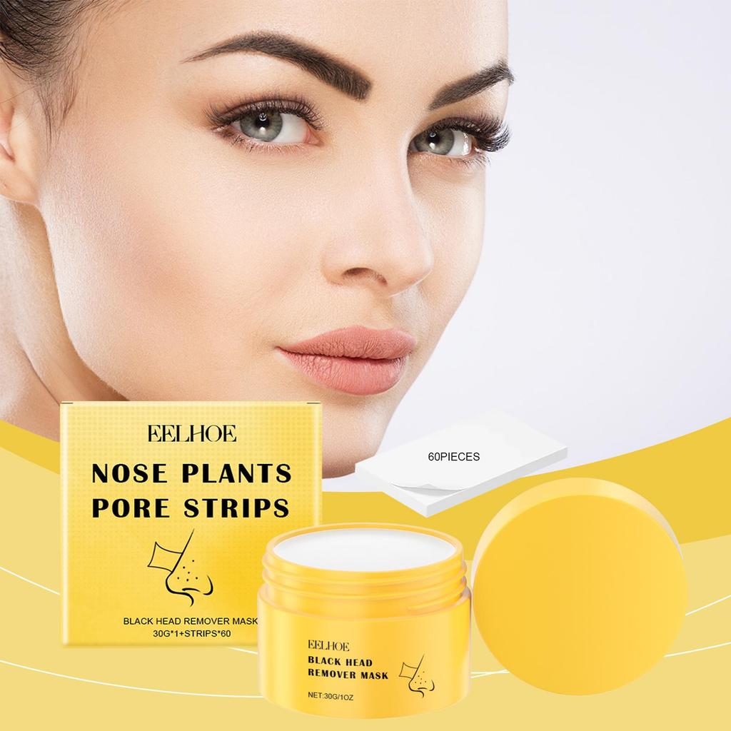 EELHOE Mitesser-Reinigungsstreifen für die Nase Sanfte Reinigung Gesicht T-Zone Poren Akne Feuchtigkeitsspendend Haut Abziehbare Nasenmaske