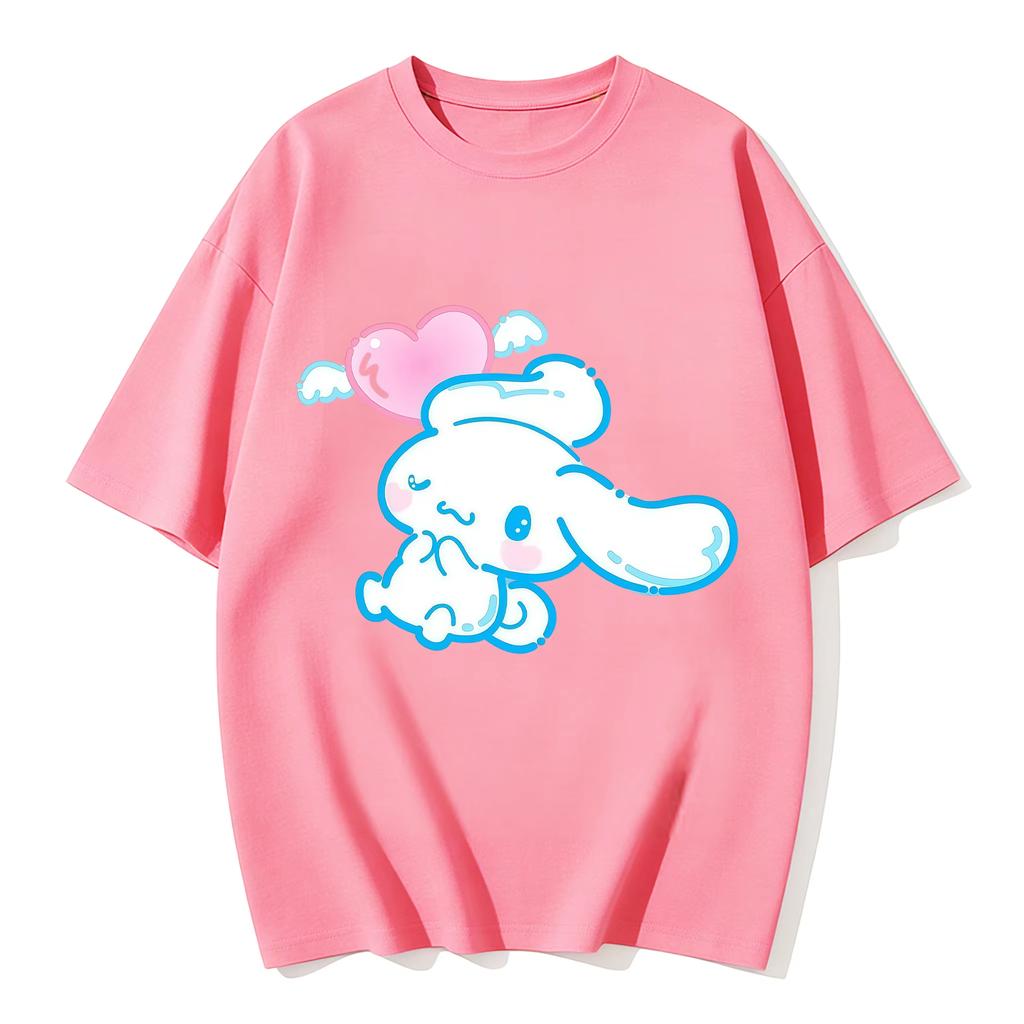 2026 new Summer Cute Cinnamoroll TShirts Soft Cotton Short Sleeve Tees for Parents  Kids Breathable Casual Daily Outfit Tops