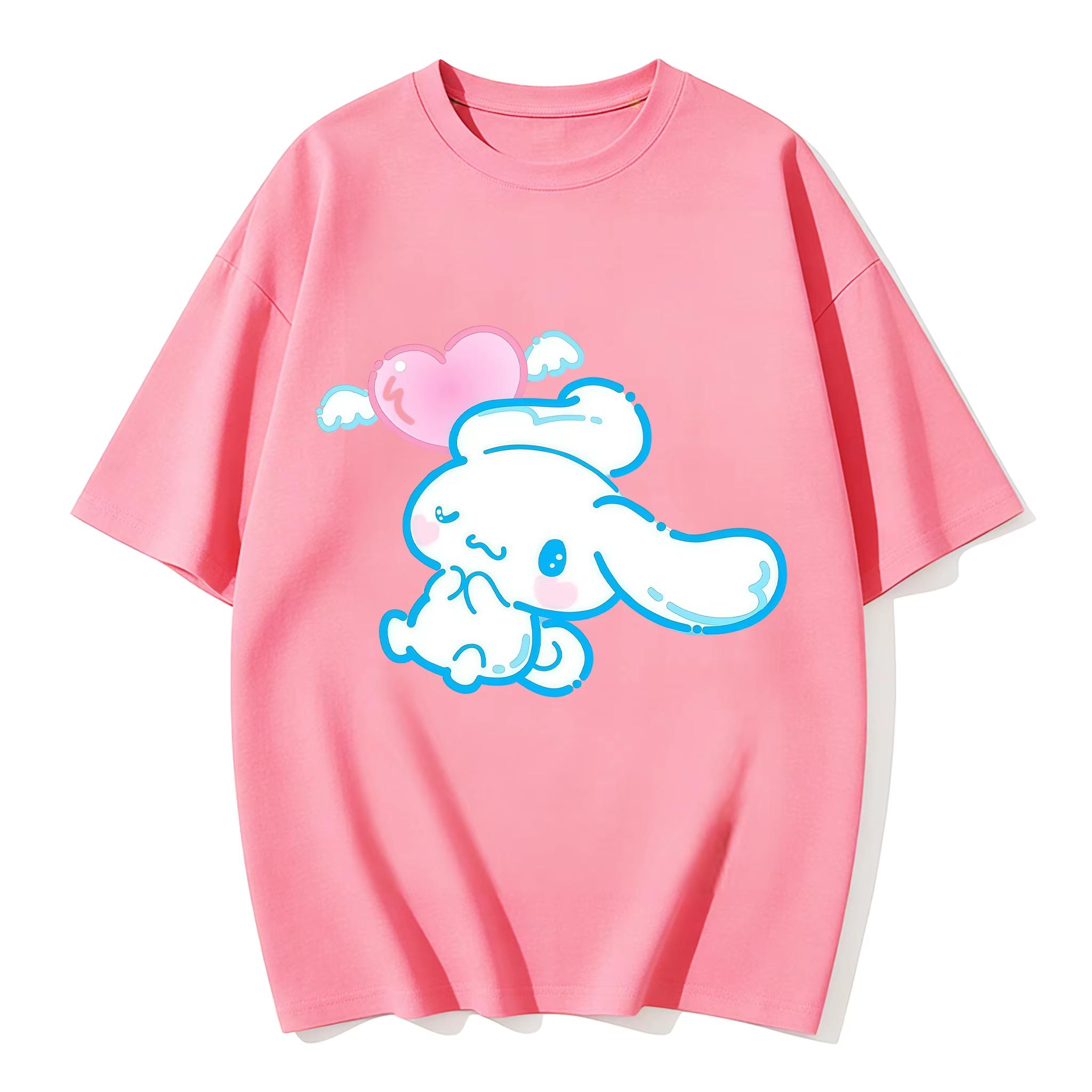 

2026 new Summer Cute Cinnamoroll TShirts Soft Cotton Short Sleeve Tees for Parents Kids Breathable Casual Daily Outfit Tops S