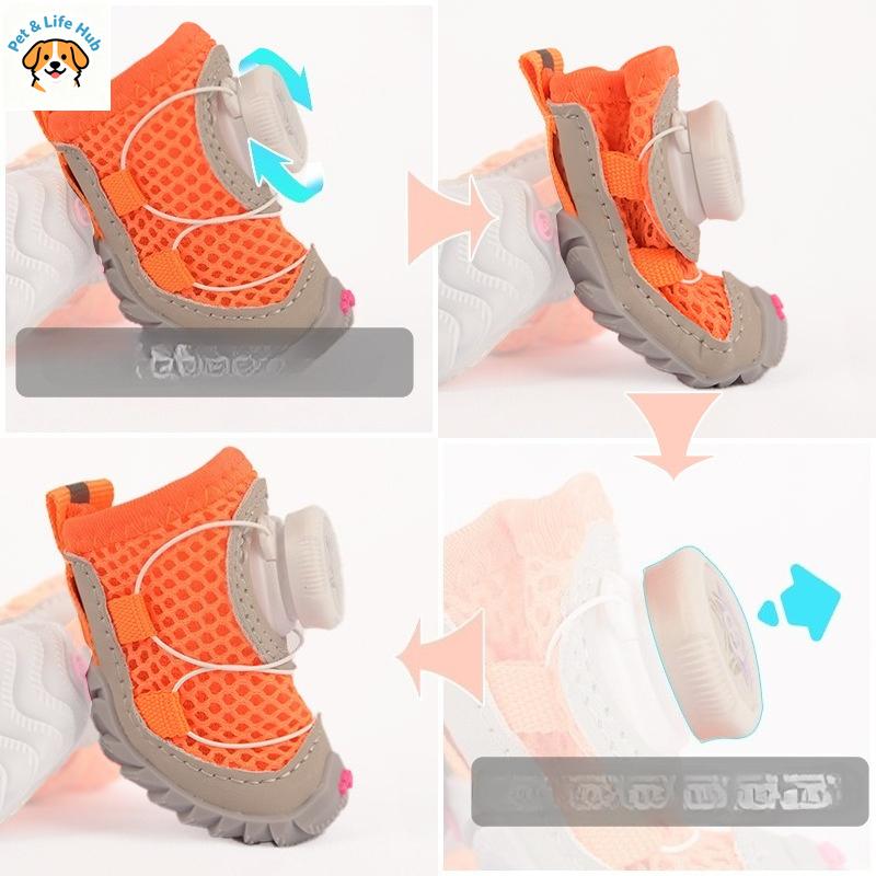 New Summer Soft Sole Dog Shoes for Small Dogs, Button Design Thin Pet Boots for Teddy Pomeranian Bichon Chihuahua