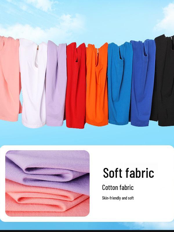 In Stock: 200G Pure Cotton Children's Short Sleeve Round Neck T-shirt - Customizable Class or Parent-Child Uniform