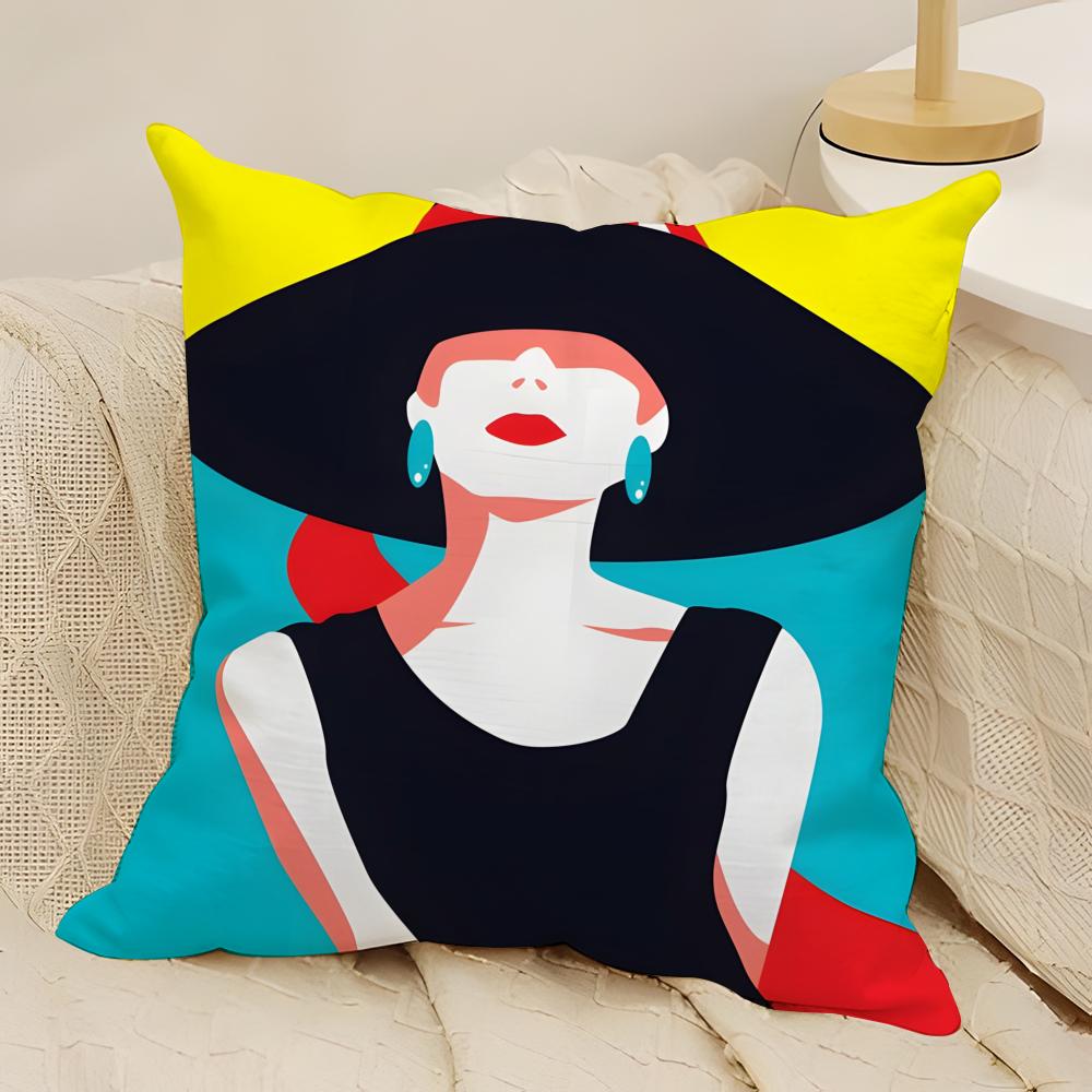 AAudrey HHepburn Fashion Prin Pillow Case Natural Linen DoubleSided Printing Sofa Home Decor Cushion Cover