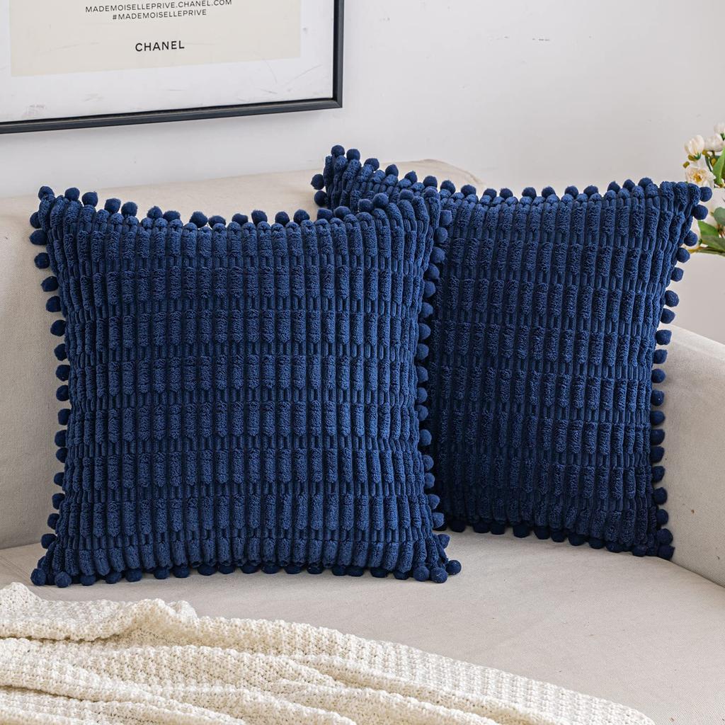 Pelzkugel Kissen Einfarbig Plüsch Kissenbezug Cord Büro Kissen Sofakissen Heimdekoration