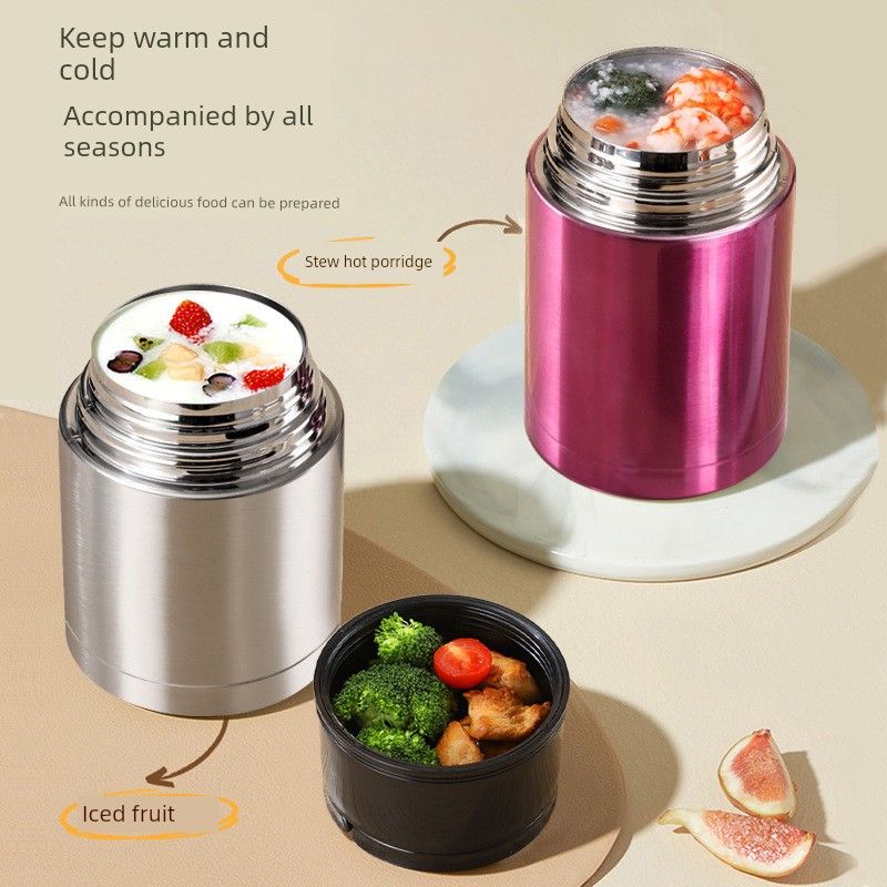 Multifunctional Stainless Steel Large-Capacity Thermal Cup for Students and Office Use, 304 Thermal Pot Lunch Box