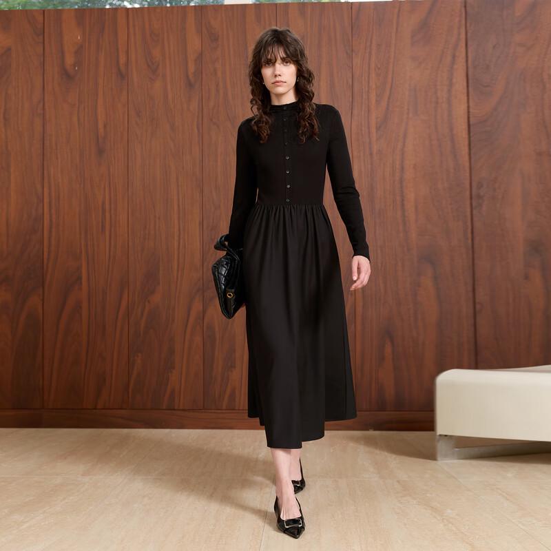 

Sancai Women s 2025 Winter Knit Semi-High Collar A-Line Long Dress L 165/88A