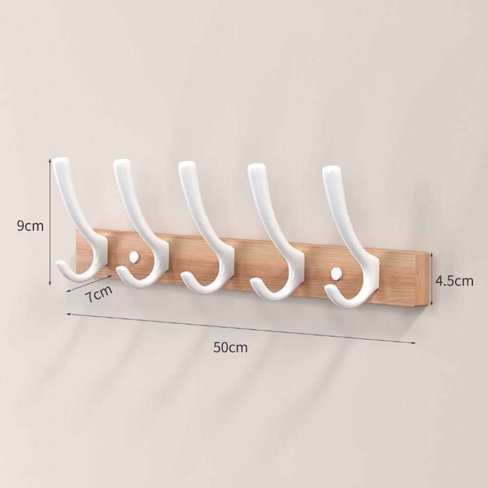 Nástěnný háček z ořechového dřeva Černá Bílá Hliník Creative 3 4 5 Řadové háčky do koupelny Kuchyňská dvířka Dekorativní držák na ručníky na ručníky