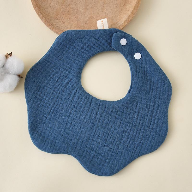 6 Layer Muslin Baby Bibs 360 Degree Rotating Drool Bibs Flower Shaped Solid Soft Skin Friendly For Infants