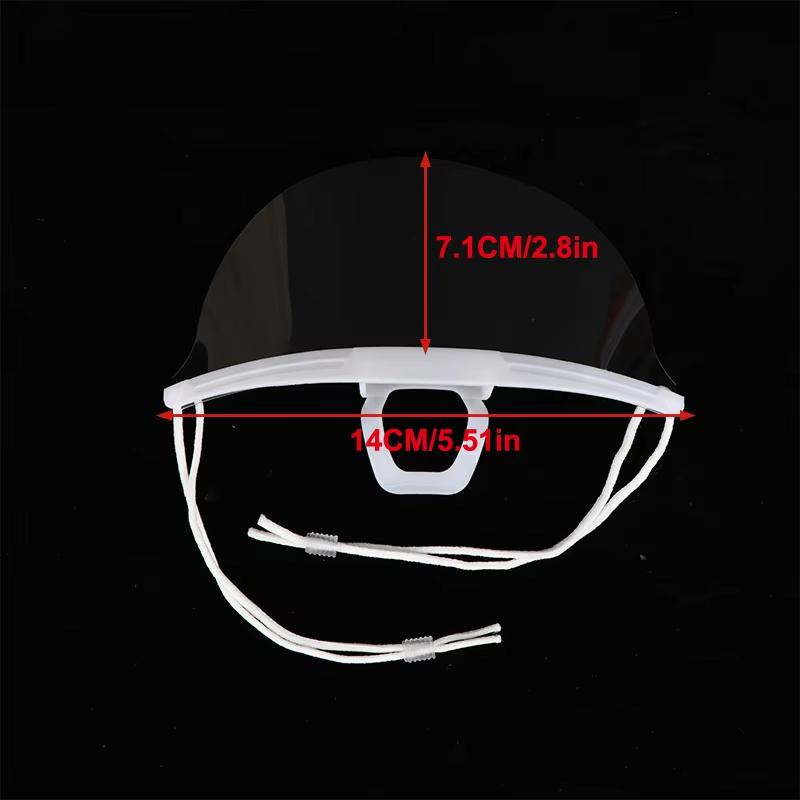 Easy Wear Transparent Anti Fog Mouth Shield 10/30/50PCS Reusable Clear Face Cover for Catering Bar Staff
