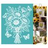 2pcs Self-Adhesive Silk Screen Printing Stencil for Painting On Wood DIY Decoration T-Shirt Fabric Sunflower 220x280mm