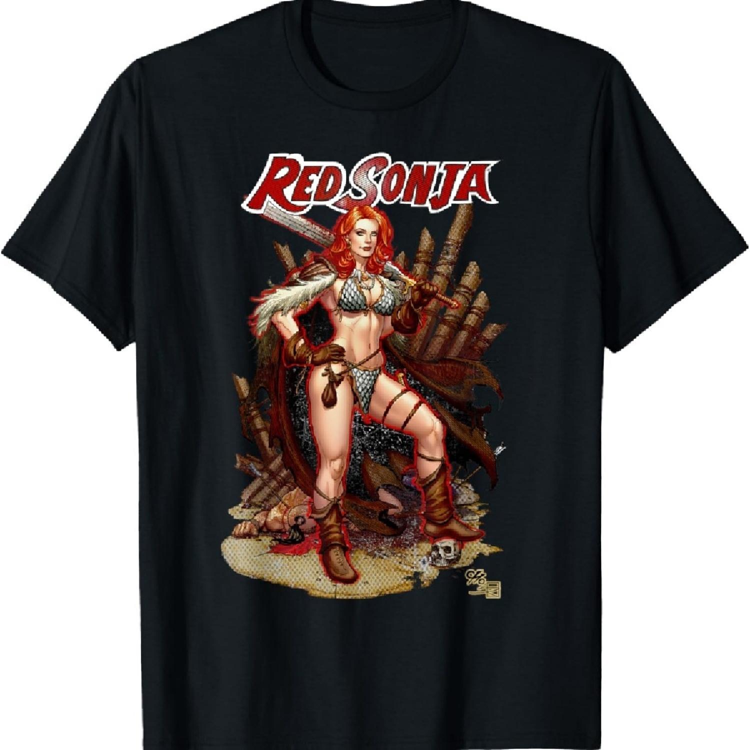 

Frank Cho Comic Cover Art Hyrkania Warrior Queen T-Shirt XXXXXL чёрный
