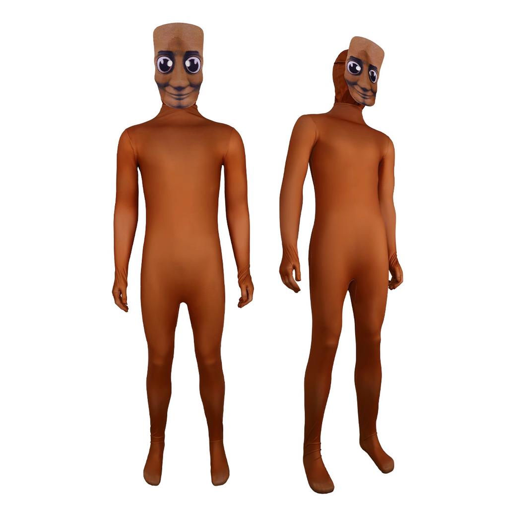 Game Brainrot Tung Tung Tung Sahur Cosplay Bodysuit and Mask Costume Anime Halloween Carnival Xmas Party Jumpsuit