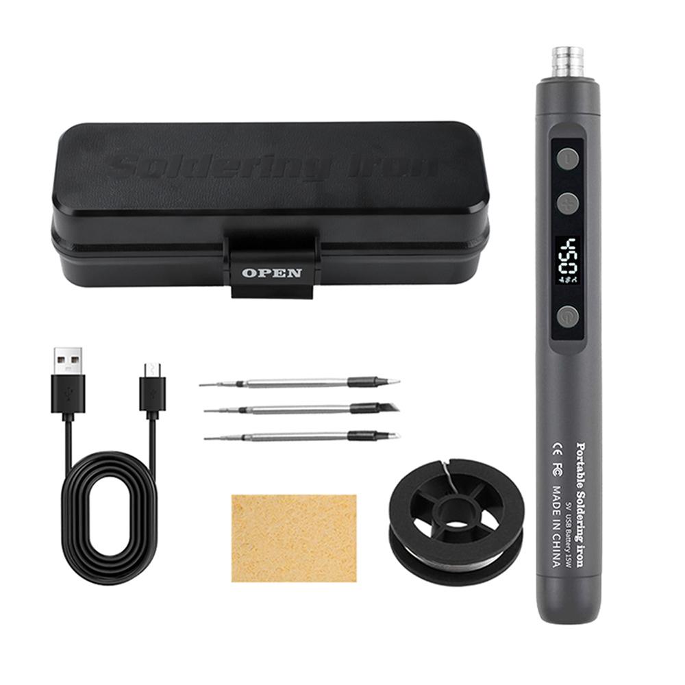 Fer à Souder USB 15W Fer à Souder Électrique Sans Fil Interface Type-C Charge Rapide Fer à Souder Outil de Réparation Portable