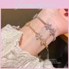 Floral Zircon Pendant Bracelets For Women With Elegant Copper And Plastic Material
